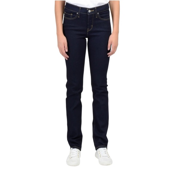 Levi’s Mujer 314 Shaping Straight Dark Blue Jeans Size 27 #1728 - Picture 1 of 11